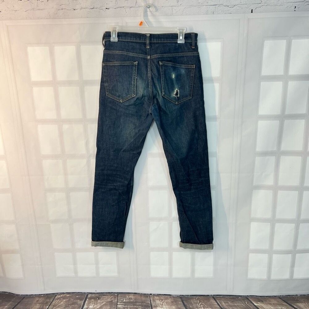 Everlane Black Cuffed Hem Dark Wash Slim Fit Jeans Size 28 X 32 - Picture 6 of 11